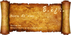 Born Áron névjegykártya