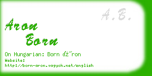 aron born business card